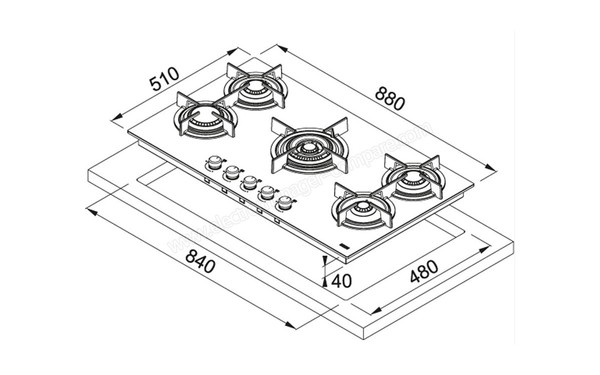 FRANKE FHCR 905 4G TC HE WH C - Sch&eacute;ma technique