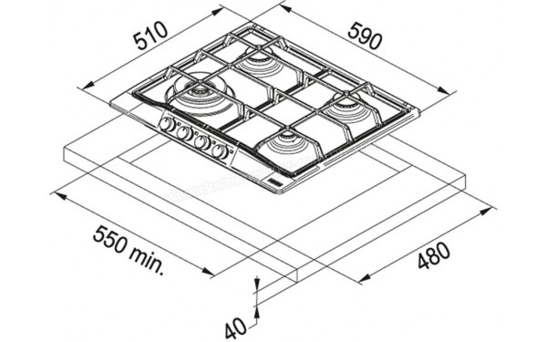 FRANKE FHCL 604 3G TC GF C - Sch&eacute;ma technique
