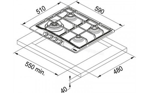 FRANKE FHCL 604 3G TC PW C - Sch&eacute;ma technique