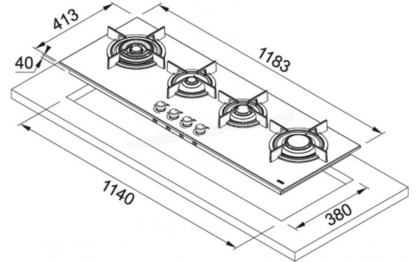 FRANKE FHCR 1204 3G TC HE XA C - Sch&eacute;ma technique