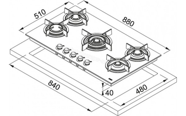 FRANKE FHCR 905 4G TC HE XS C - Sch&eacute;ma technique