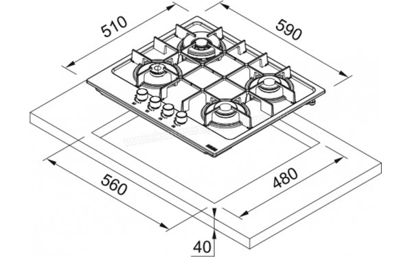 FRANKE FHMA 604 3G DC MB C - Dimensions