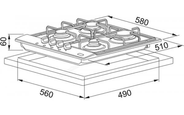 FRANKE FHNL 604 4G XS E - Dimensions