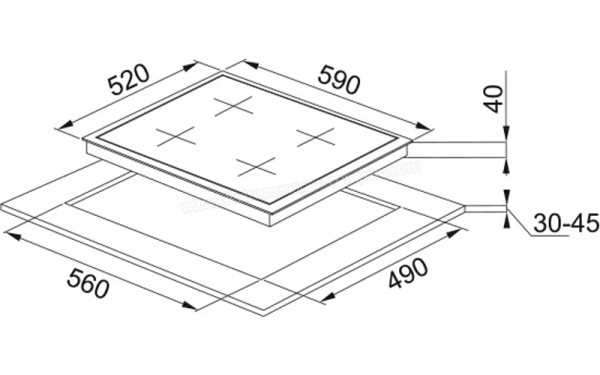 FRANKE FHNS 604 4G WH C - Dimensions