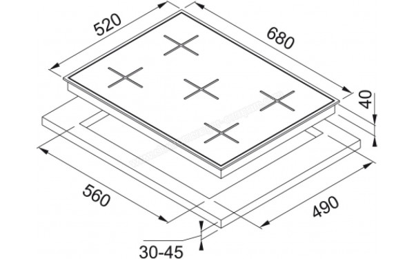 FRANKE FHNS 705 4G TC WH C - Dimensions