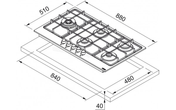 FRANKE FHSM 905 4G DCL E XS - Dimensions