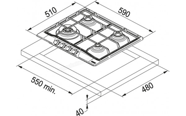 FRANKE FHTL 604 3G TC XL E - Dimensions