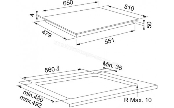 FRANKE FMA 654 I F BK - Dimensions
