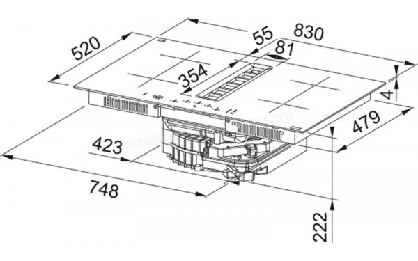 FRANKE FMA 8372 4RC R HI - Dimensions