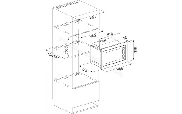 FRANKE FMW 250 CR2 G BK - Dimensions