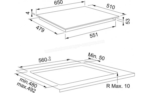 FRANKE FMY 658 I FP BK - Dimensions