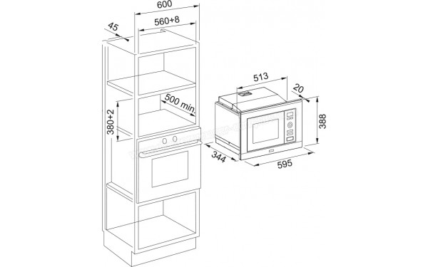 FRANKE FSL 20 MW BK - Dimensions