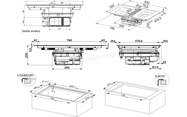 FRANKE MARIS FMA 8381 HI - Dimensions