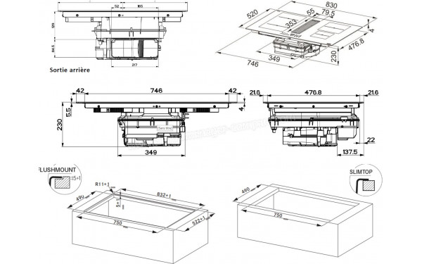 FRANKE MARIS FMA 8381R HI - Dimensions