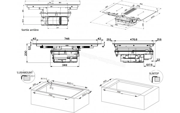 FRANKE MARIS FMA 8391 HI - Dimensions