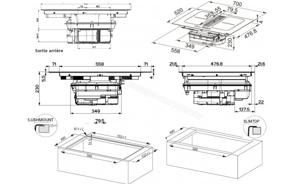 FRANKE SMART FSM 7081 HI - Dimensions