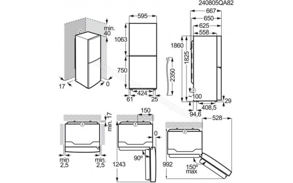 FRIGIDAIRE FKB37GFEMT - Dimensions