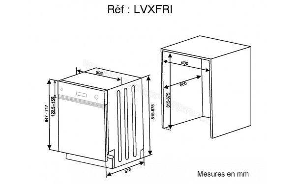 FRIONOR LVXFRI - Schema d'encastrement