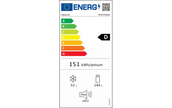 FRIGELUX RFDP246RND - &Eacute;tiquette &eacute;nergie v2