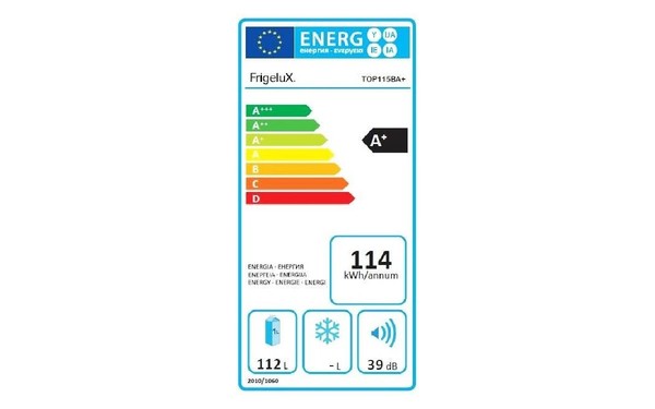 FRIGELUX TOP115BA+ - &Eacute;tiquette &eacute;nergie