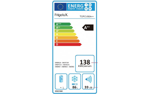 FRIGELUX TOPCV90A++ - &Eacute;tiquette &eacute;nergie