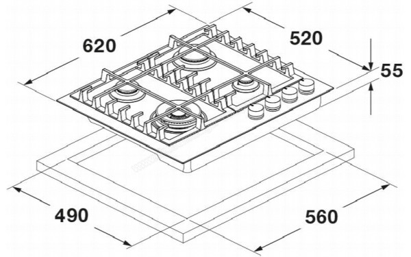 FULGOR MILANO FCLH 604 G T WK BK - Dimensions