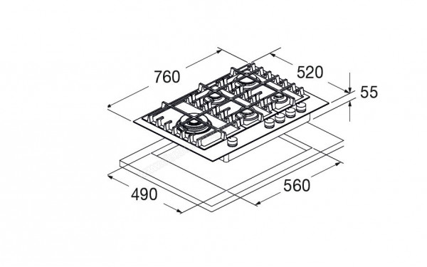 FULGOR MILANO FPH 755 G WK BKG - Dimensions