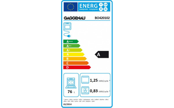 GAGGENAU BO420102 - &Eacute;tiquette &eacute;nergie