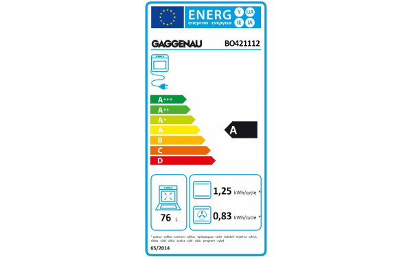 GAGGENAU BO421112 - &Eacute;tiquette &eacute;nergie