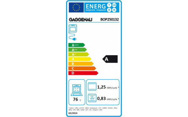 GAGGENAU BOP250132 - &Eacute;tiquette &eacute;nergie