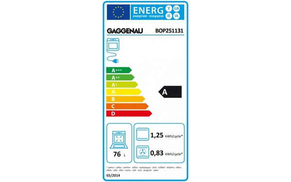 GAGGENAU BOP251131 - &Eacute;tiquette &eacute;nergie