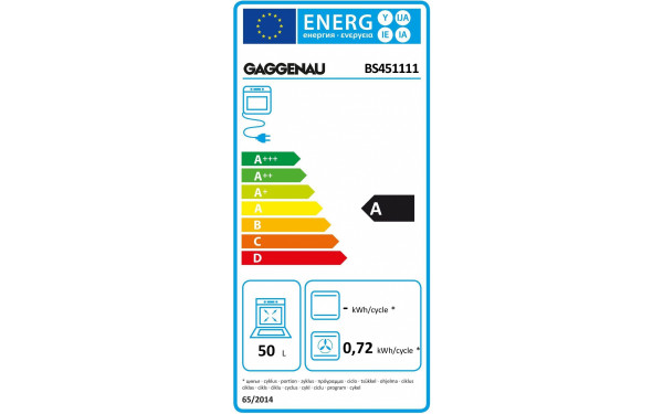 GAGGENAU BS451111 - &Eacute;tiquette &eacute;nergie