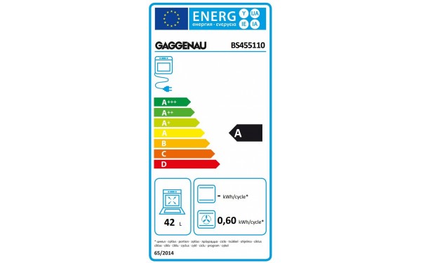 GAGGENAU BS455110 - &Eacute;tiquette &eacute;nergie