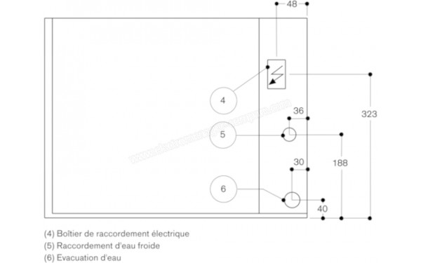 GAGGENAU BS470101 - Sch&eacute;ma technique vue de l'arri&egrave;re