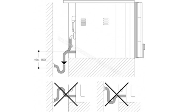 GAGGENAU BS470101 - Sch&eacute;ma technique raccord d'&eacute;vacuation d'eau