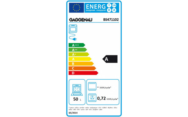 GAGGENAU BS471102 - &Eacute;tiquette &eacute;nergie
