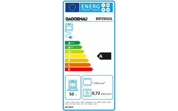 GAGGENAU BSP250101 - &Eacute;tiquette &eacute;nergie