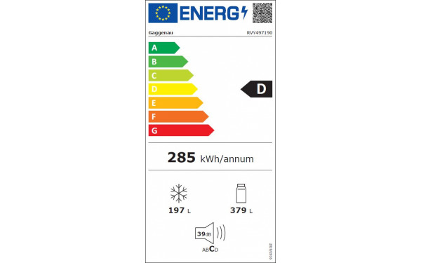GAGGENAU RVY497190 - &Eacute;tiquette &eacute;nergie v2