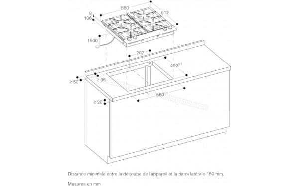 GAGGENAU VG264120F - Dimensions