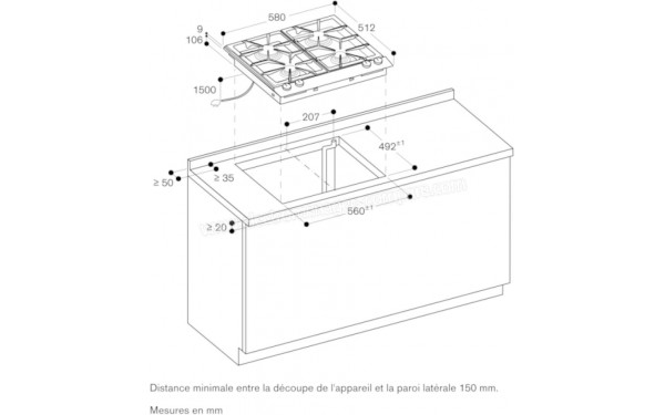 GAGGENAU VG264220 - Dimensions