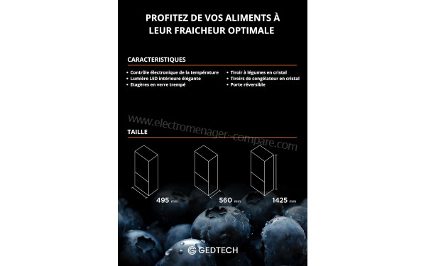 GEDTECH GCB173BL - Dimensions