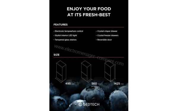 GEDTECH GCB173SL - Dimensions