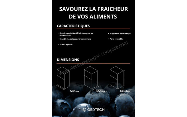 GEDTECH GE217DPBL - Dimensions