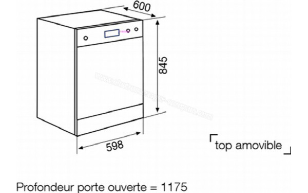 GLEM GDF623WH - Dimensions