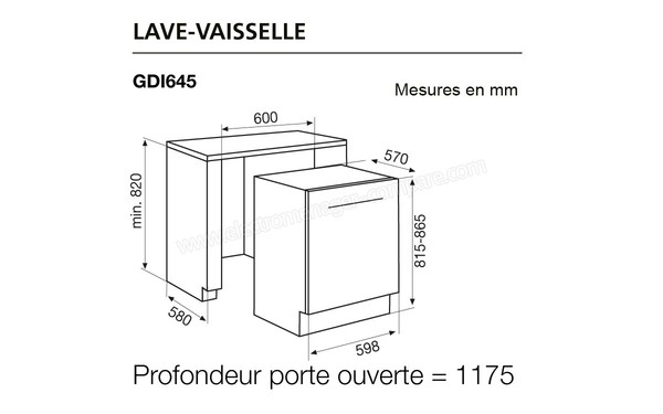 GLEM GDI6450 - Sch&eacute;ma d'encastrement