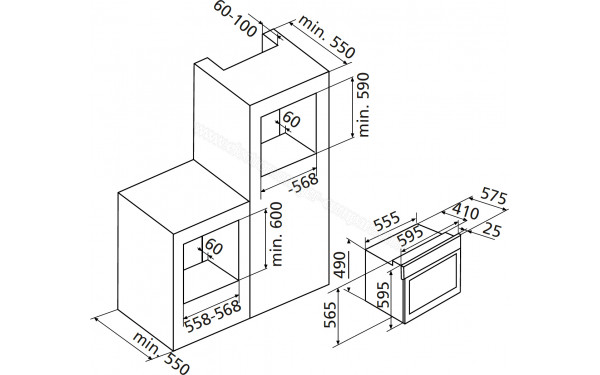 GLEM GFL402IX - Dimensions