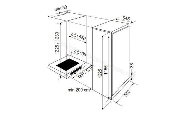 GLEM GRI200A - Sch&eacute;ma d'encastrement