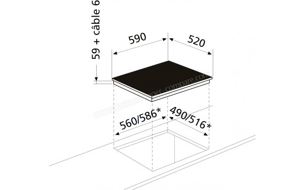 GLEM GTIB64BK - Dimensions