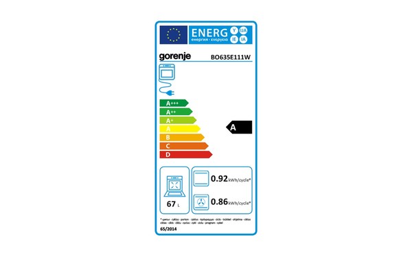 GORENJE BO635E111W - &Eacute;tiquette &eacute;nergie