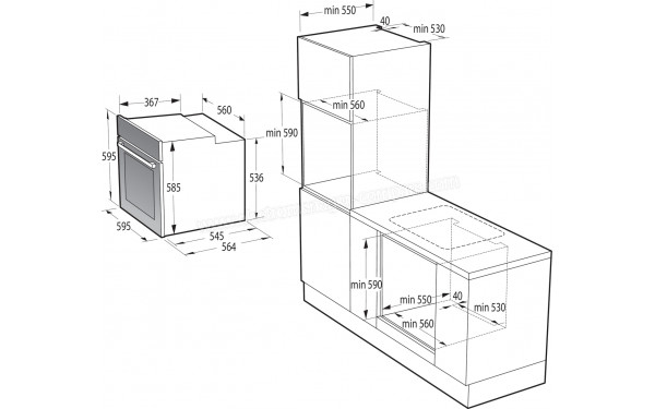 GORENJE BO6717E03X - Dimensions